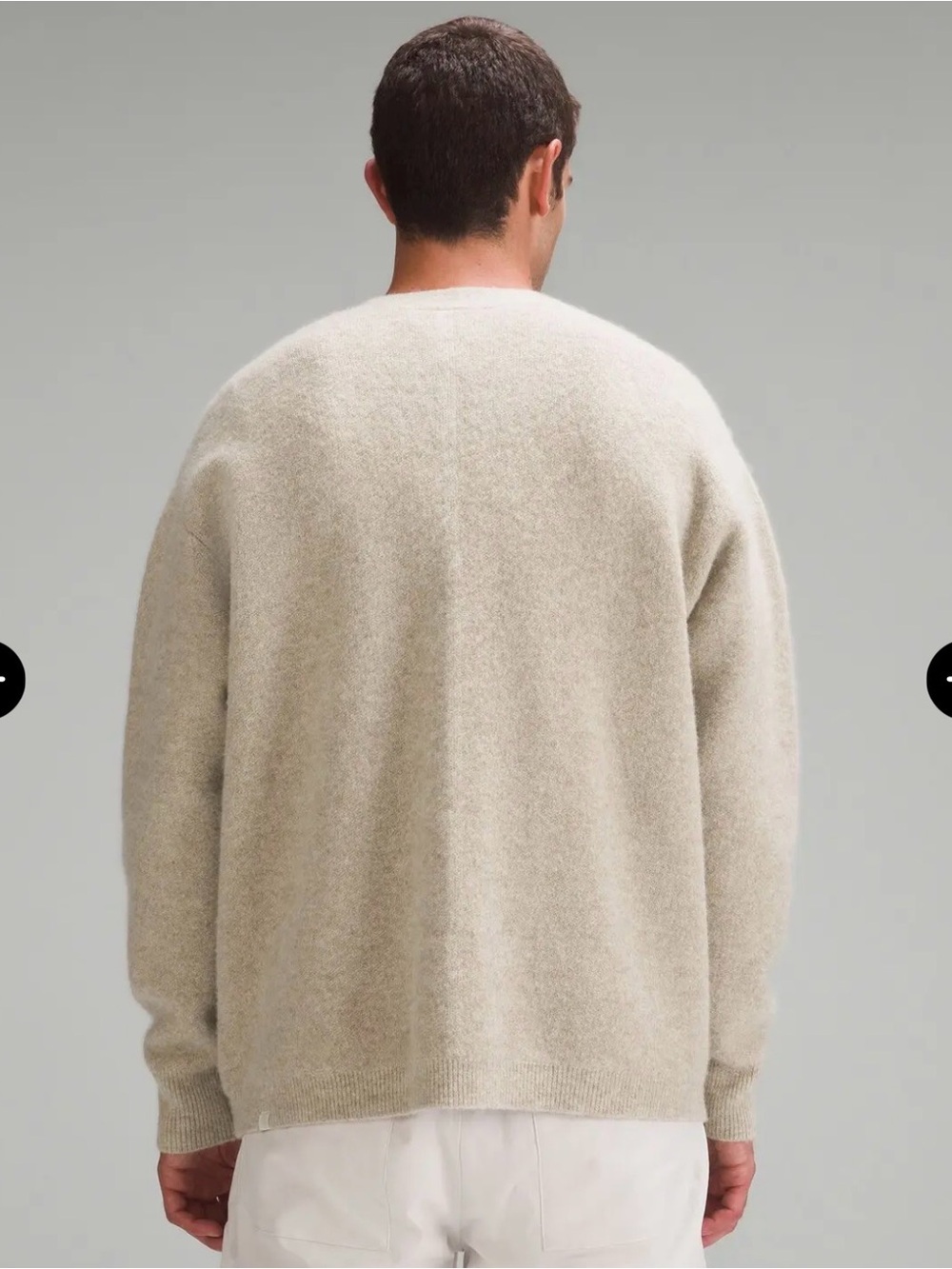 Men's Lululemon Alpaca Wool Blend Oatmeal Cardigan Sweater - Picture 3 of 15
